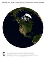 #5 Mapa America del Norte: Tierra, aguas poco profundas y topograf�a (con Fronteras Nacional)
