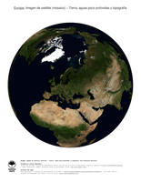 #5 Mapa Europa: Tierra, aguas poco profundas y topograf�a (con Fronteras Nacional)