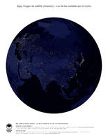 #7 Mapa Asia: Luz de las ciudades por la noche (con Fronteras Nacional)