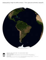 #4 Mapa America del Sur: Tierra, aguas poco profundas y topograf�a