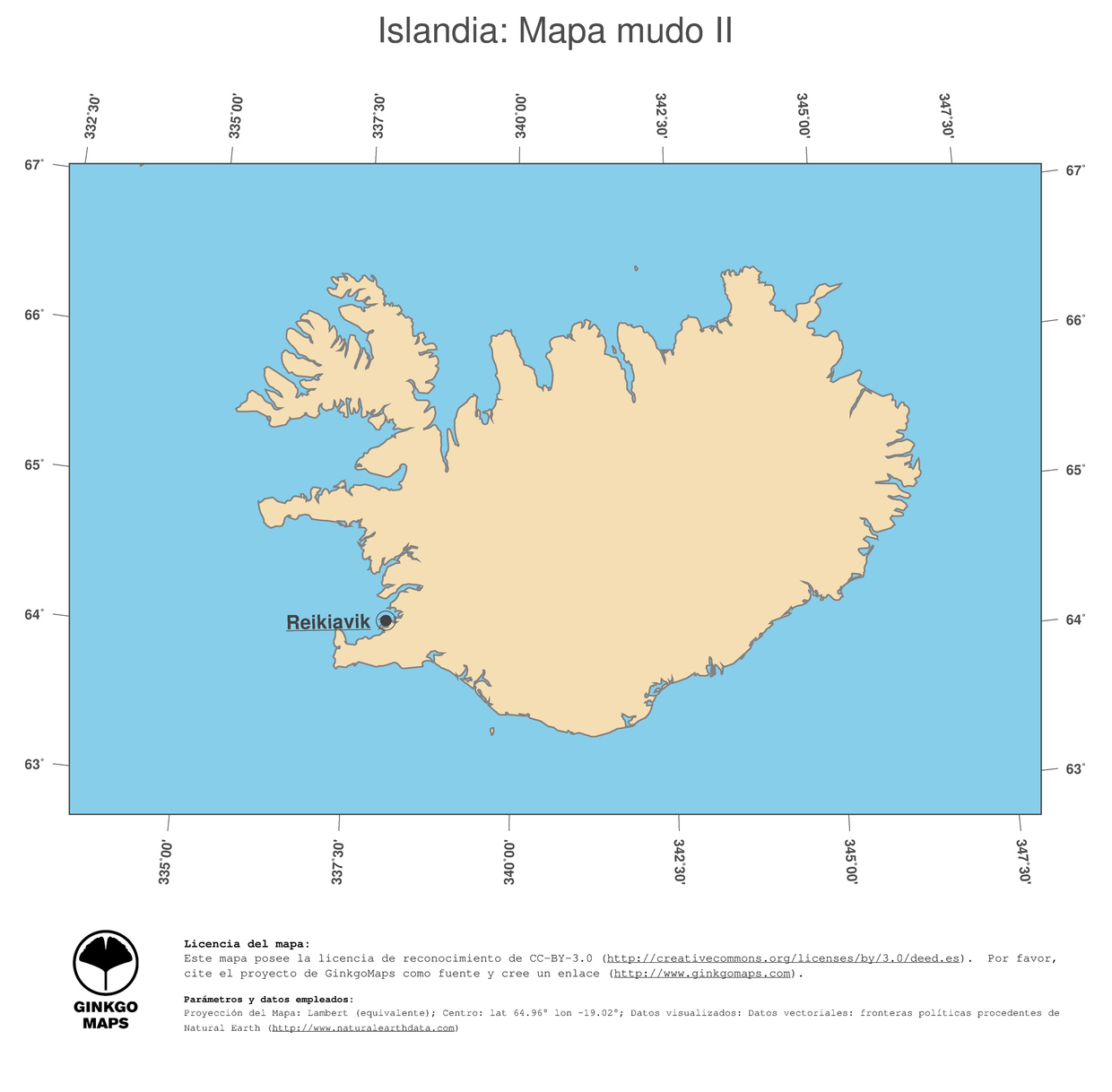 Islandia Mapa Frontera