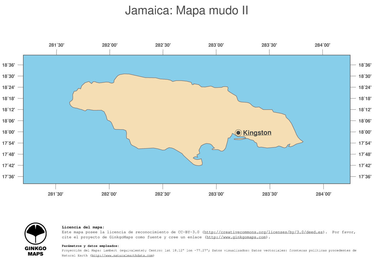 Jamaica Mapa Capital