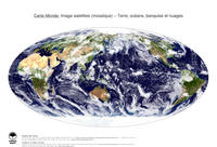 #5 Carte Monde: Terre, oc�ans, banquise et nuages
