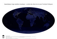 #40 Carte Monde: Lumi�re des villes de nuit (avec Fronti�res Politiques)