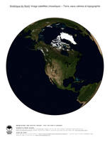 #4 Carte Amerique du Nord: Terre, eaux calmes et topographie