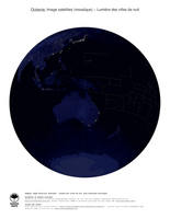 #7 Carte Oceanie: Lumi�re des villes de nuit (avec Fronti�res Politiques)