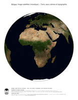 #5 Carte Afrique: Terre, eaux calmes et topographie (avec Fronti�res Politiques)