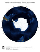 #3 Carte Antarctique: Terre, fonds marins et topographie (avec Fronti�res Politiques)