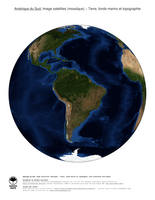 #3 Carte Amerique du Sud: Terre, fonds marins et topographie (avec Fronti�res Politiques)