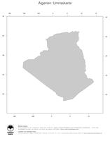 #1 Landkarte Algerien: Politische Staatsgrenzen (Umrisskarte)