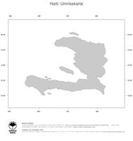 #1 Landkarte Haiti: Politische Staatsgrenzen (Umrisskarte)