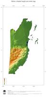 #3 Map Belize: color-coded topography, shaded relief, country borders and capital