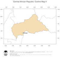 #2 Map Central African Republic: political country borders and capital (outline map)
