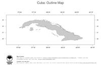 #1 Map Cuba: political country borders (outline map)