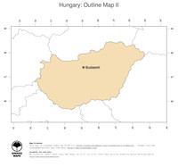 #2 Map Hungary: political country borders and capital (outline map)