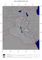 #4 Map Iraq: shaded relief, country borders and capital
