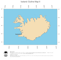 #2 Map Iceland: political country borders and capital (outline map)