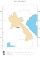 #2 Map Laos: political country borders and capital (outline map)