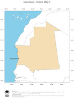 #2 Map Mauritania: political country borders and capital (outline map)