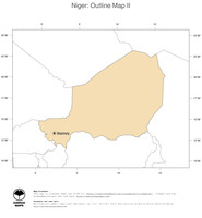 #2 Map Niger: political country borders and capital (outline map)