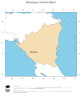 #2 Map Nicaragua: political country borders and capital (outline map)