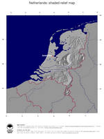 #4 Map Netherlands: shaded relief, country borders and capital