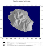 #1 Map Reunion: shaded relief, country borders and capital