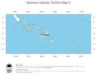 #2 Map Solomon Islands: political country borders and capital (outline map)