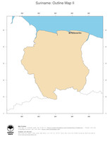 #2 Map Suriname: political country borders and capital (outline map)